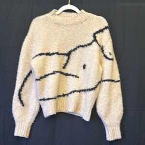 Cozy Beige Graphic Sweater